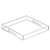 HIIMIEI Acrylic Serving Tray 12x12 Inches Clear Decorative Tray Table Tray with Handles Perfect for...