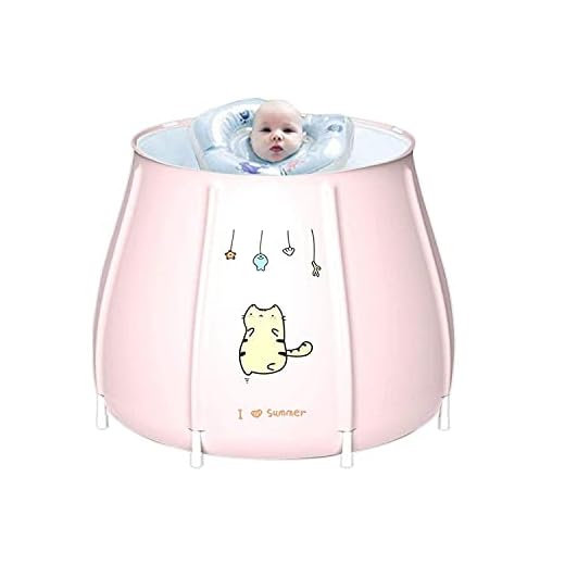 Bärbart badkar, vikbar separat familj badrum spa, blötläggning stående badkar för duschkabin, effektivt underhåll av temperatur för varmt bad isbad - diameter 70cm, höjd 70cm (Color : Pink Kitten)
