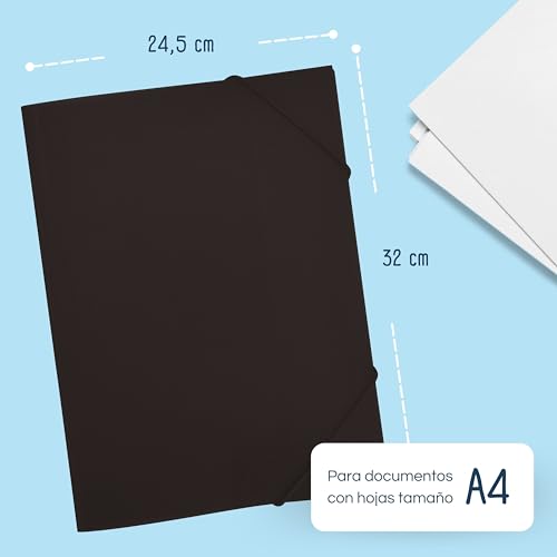 RAYLU PAPER, A4 Folder with Elastic Bands and Flaps, Storage Folders for Documents Office and School - Image 2