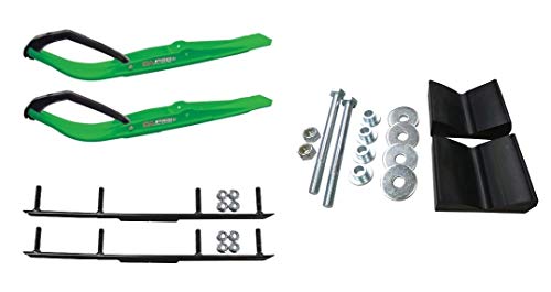 C&A Pro Green Razor Snowmobile Skis w/ 4