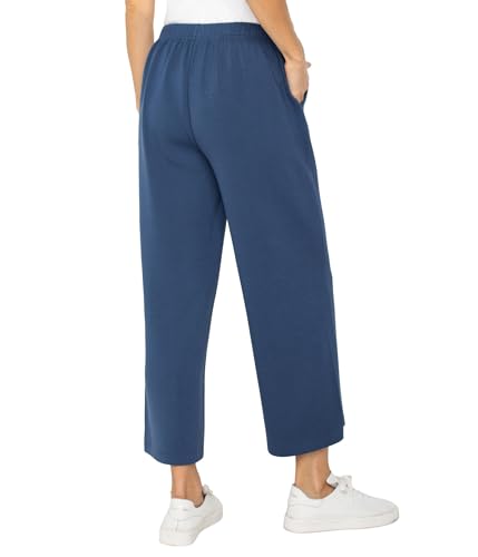 Liverpool Women's Plush Comfort Knit Pull on Wide Leg Crop Trouser2