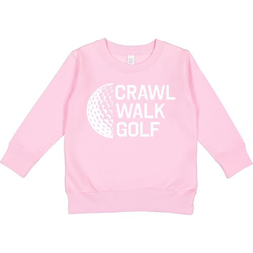 inktastic Crawl Walk Golf Toddler Sweatshirt 2T Pink 42845