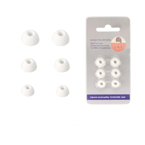 3 Pairs Earbuds Replacement Ear Tips For CMF By Nothing Buds Pro 2,Soft Silicone Reusable and washable EarTips Cover,Headphones Accessories (WHITE)