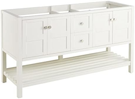 Signature Hardware 450457 Olsen 60" Wood Double Vanity Cabinet - Choose Your Vanity Top and Sink Configuration - White
