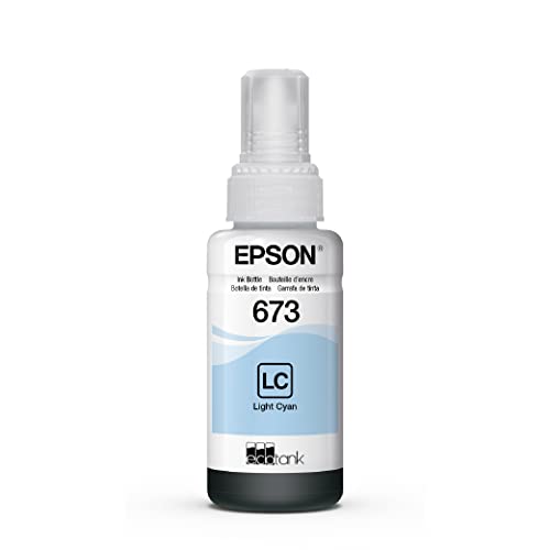 EPSON Garrafa de Tinta Original EcoTank T673 Ciano Claro -T673520, 14x4x4