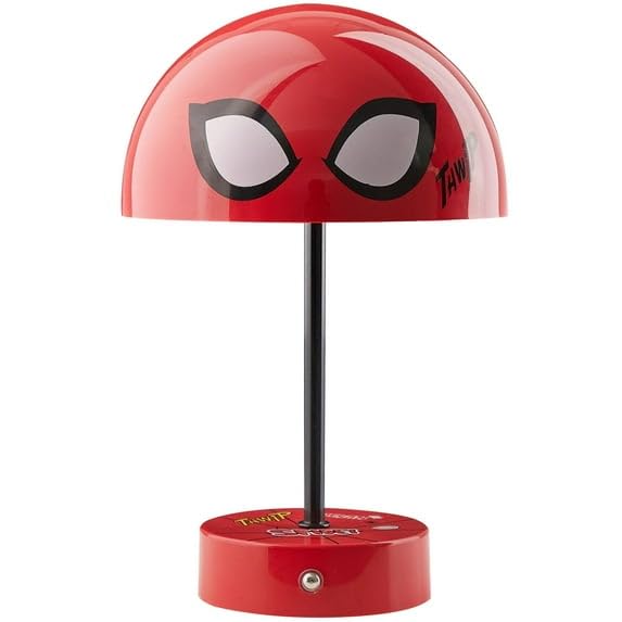 Marvel Spiderman Table Lamp, Mushroom Style Kids Room Light, Superhero Bedroom Nightstand Décor, Official Licensed Lighting