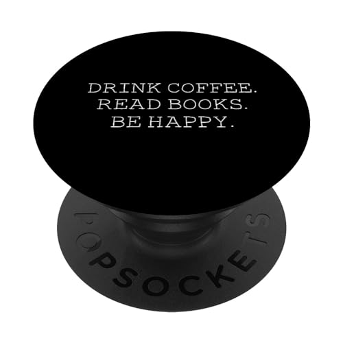Kaffee trinken Bücher lesen Glücklich sein -Buch und Kaffee PopSockets Klebender PopGrip