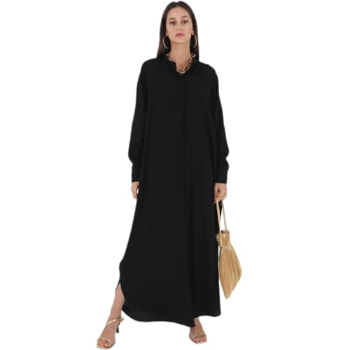 ODIZLI Women's Ramadan Abaya Muslim Batwing Sleeve Shirt Prayer Dress Kaftan Dubai Islamic Loose Maxi Dress
