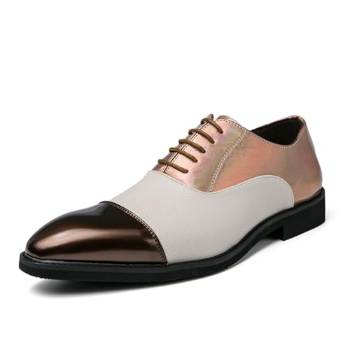 Men's Two - Tone Leather Oxfords, Stylish Formal Shoes - Ideal for Weddings, Evening Events & Business Occasions