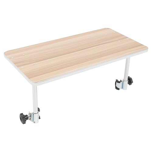 Headery Wheelchair Tray Table, 22.4 * 12in Wood Portable Food Holder, Foldable Adjustable Over Laptop Stand with Durable Steel Tube Support for Eating Reading Writing (Coffee)