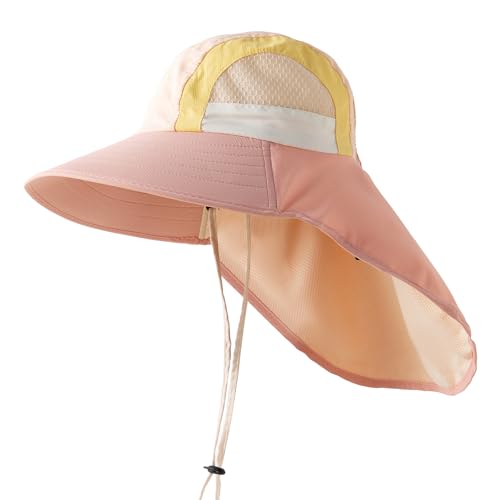 Jastore Kids Sun Hats with Neck Flap UPF 50+ UV Protection Wide Brim Boys Girls Fishing Hat Beach Sun hat