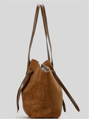 Vintage Faux Suede Shoulder Bag for Women Large Tote Purse Dumpling Commuter Handbags Satchels 2pcs4