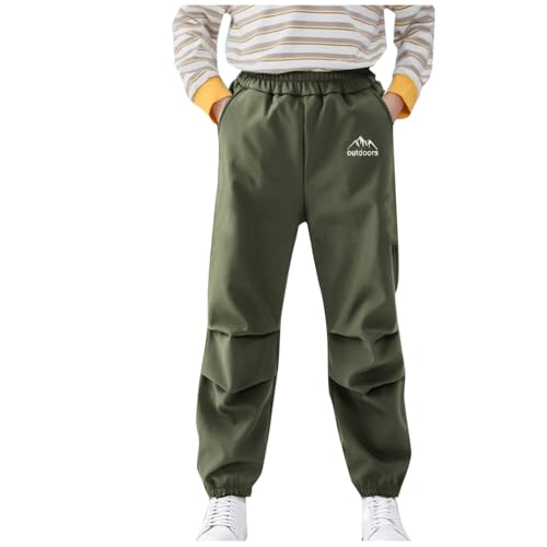 Quick Dry Cargo Pants for Boys Elastic Waist Pull On Sweatpants Loose Fit Workout Athletic Joggers Baggy Pleated Trouser