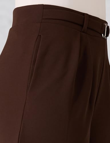 Image of Amazon Brand - Symbol Women Wide Leg Pleated Knit Crape Casual Trouser (Available in Plus Sizes)