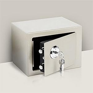 Maxsera Stainless Steel Safe Locker for Home|Anti Theft Mechanical Key Lock Box with Two Key |Wall or Cabinet Anchoring Design Security Locker for Office, Hotel | Safety locker | Key Locker-White