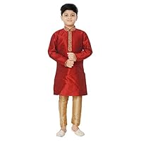 Tathastu Boys Kurta Set Festive Season - Red - 4-5 Years