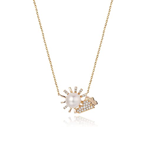 Collier perles pour femmes en or rose 18k anti-ternissement
