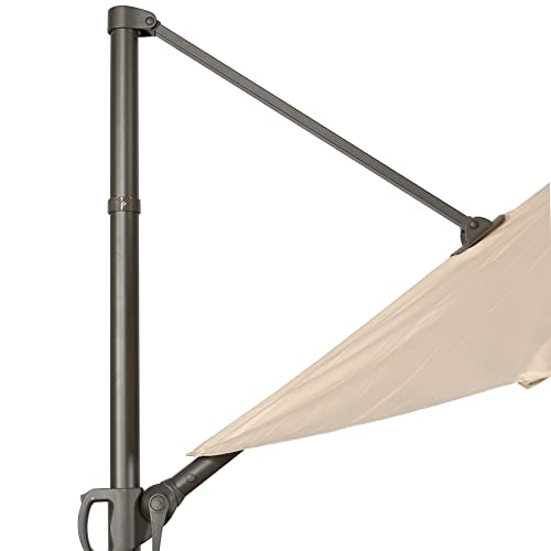 Uhousdeco Grand Patio 10Ft Solar Outdoor Umbrella, Fade-Resistant And Breathable Fabric Black #TOP3