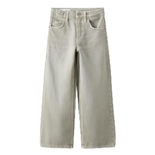 Pantalones de Talle, Corte Holgado y Pierna Recta para niñas, Pantalones Casuales con drapeado y alargados. Estilo Casual Juvenil