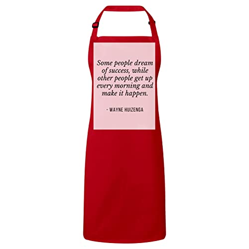Tablier cuisine rouge avec citation motivation pour animer vos ateliers culinaires en famille