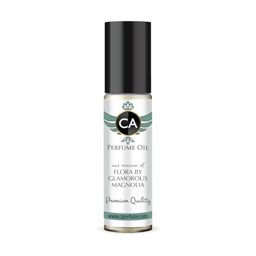 CA Perfume Impression of Flora By Glamorous Magnolia for Women Fragrance Oil Floral Green Scent Long Lasting Perfumes for Women Travel Size TSA Ready Mini Parfum Body Oil Roll-on 0.33 Fl Oz 10ml