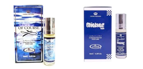 Ofcourse & Chelsea Concentrated Perfume Oil 6ml (Pack of 2) | Long Lasting Alcohol-Free Attar for Women & Men | Premium Roll-On Fragrance | Travel-Friendly Perfume Oil