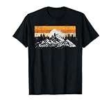 Moonlight Nature Trees Mountains Retro Hiking Forest T-Shirt