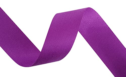 Joycrosso Herringbone Tape Twill Ribbon Soft Handle, Great for Gift Wrapping Craft Sewing 25mm x 22 Meters - Purple - Image 2