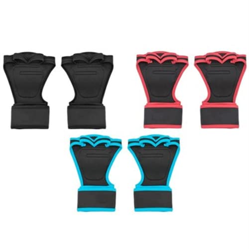 DEPORTE FANS, Guantes Gimnasio para Hombre y Mujer, Calleras para Crossfit, guantillas Gym Transpirable, agarraderas Fitness con muñequeras Gym (M, Black)