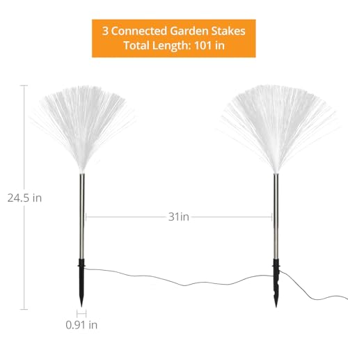 Image of GIGALUMI GL-904 Solar Jellyfish Garden Light 600mAh Battery Fibre Optic Fountain LED IP65 Waterproof Outdoor Lamp with 2V Panel for Backyards Pathways (1Pc, Multicolor)
