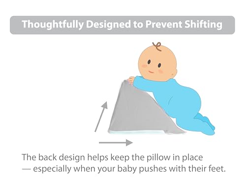 Image of bebon BurpHelp Nursing Pillow for Baby Burp, Reflux, Colic and Gas Relief - Helpful Essential for Tummy Time, Neck and Shoulder Development (Cloud Grey)