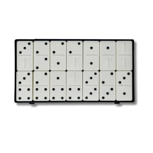 Dominó Double-Six de plástico con puntos en relieve