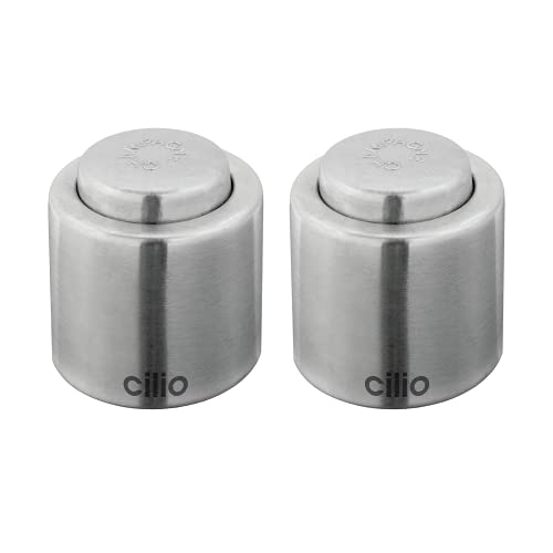 Cilio Stainless Steel Champagne Sealer, Bottle Stopper for Sealing Champagne Bottles, Pack of 2