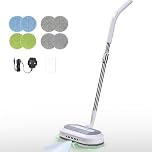 PHIWOS Cordless Rechargeable Hard Floor Cleaner and Polisher, Bundle with 8 Cleaning Buffing Pads, Perfect for Wood, Tile, Laminate and Hard Floors