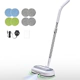PHIWOS Cordless Rechargeable Hard Floor Cleaner and Polisher, Bundle with 8 Cleaning Buffing Pads, Perfect for Wood, Tile, Laminate and Hard Floors