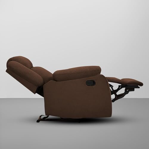 Image of Casaliving Milio Comfy Fabric Single Seater Recliner Chair, Sofa for Relaxing, Chair for Home Relax (Brown Fabric) | Premium Sofa Set