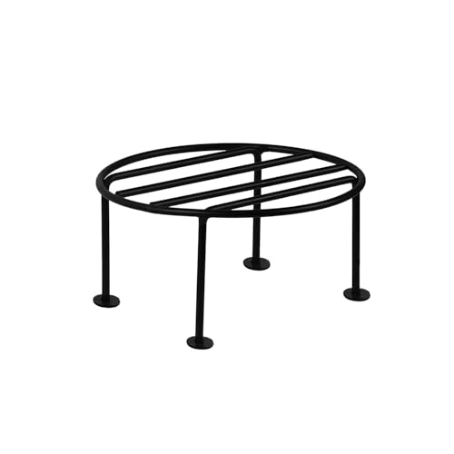 Image of Round Plant Stand Galvanised Metal Flower Pot Holder Gamla Support Corner Rack Outdoor Display Shelf for Home Garden Balcony Decoration 23 x 23 x 11 Cm (3)