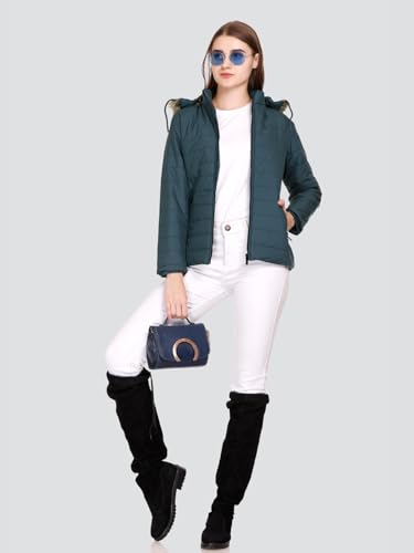 Image of RARE TIMES Women's Stylish Solid Full Sleeves Jacket | Winter Wear Quilted Jacket for Travelling | Regulaer Fit Puffer Jacket For Women