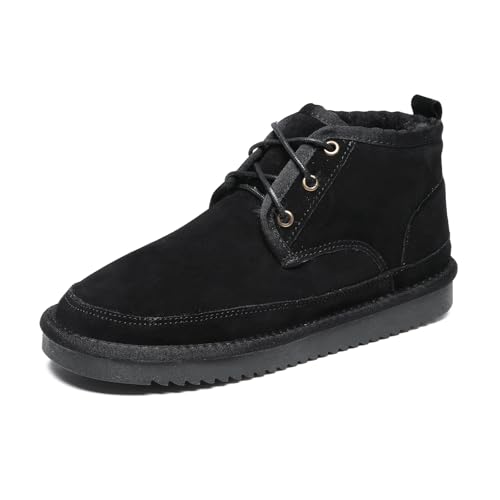 Meik Mangni Botas de Nieve Mujer Botines de Invierno Hombre Calentitas Zapatos Forradas Antideslizantes Cómoda Boots Impermeables Aire Libre Negro 41EU（Tamaño de la suela42EU）