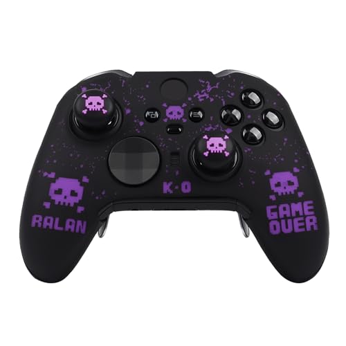 Image of Pixelated Skull Controller Skin Compatible with Xbox Elite Series 2 Core Wireless Controller, RALAN Protector Case, Customised Thumb Grips Cap