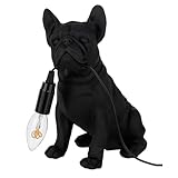 Marque : Paris Prix Paris Prix Lampe à Poser Déco Bulldog 28cm Noir