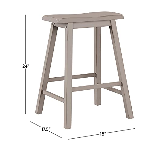 Hillsdale, Wood Backless Counter Height Stool with Saddle Style Seat, Distressed Gray - Image 5