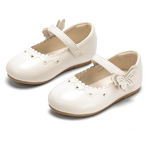 Image of PHIRAMIN Toddler Flower Girl Glitter Dress Shoes Little Girl Ballet Flats Bow Wedding Party