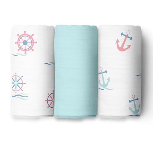 Image of The White Cradle Muslin Swaddle for Newborn Baby, Organic Cotton Wrap Combo