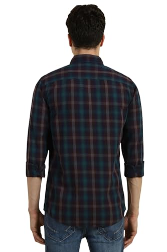 Image of Allen Solly Men Cotton Checkered Regular Fit Shirt