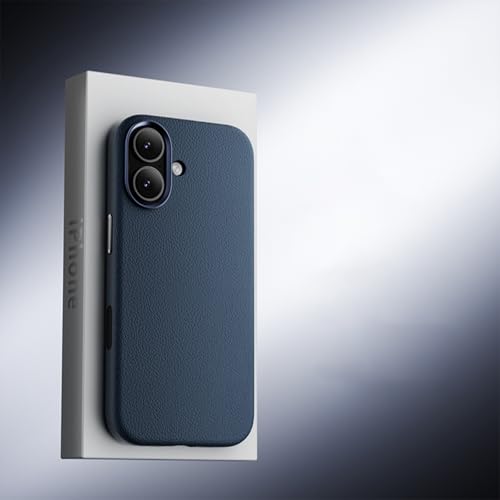 Coque iPhone 17 Pro bleu cuir étui fin pour le quotidien