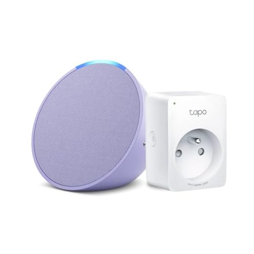 Echo Pop | Lavande + Tapo Matter Prise Connectée, Fonctionne avec Alexa - Kit de démarrage Maison connectée