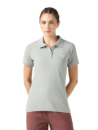 Image of TECHNOSPORT Womens Polyester Slim Fit Solid Half Sleeve Polo Matpiq T-Shirt with Techno Dry, Anti Static for Regular Use