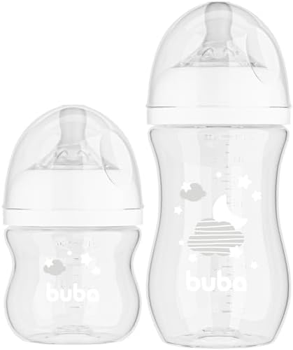 Buba, Kit 2 Mamadeiras Easy Flow Nuvem Branca 120/270ml