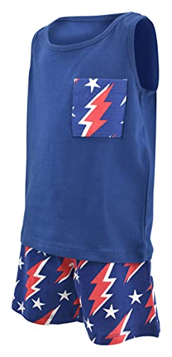 Image of Unique Baby Boys American Boy 4th of July 2pc Tank Shorts Set